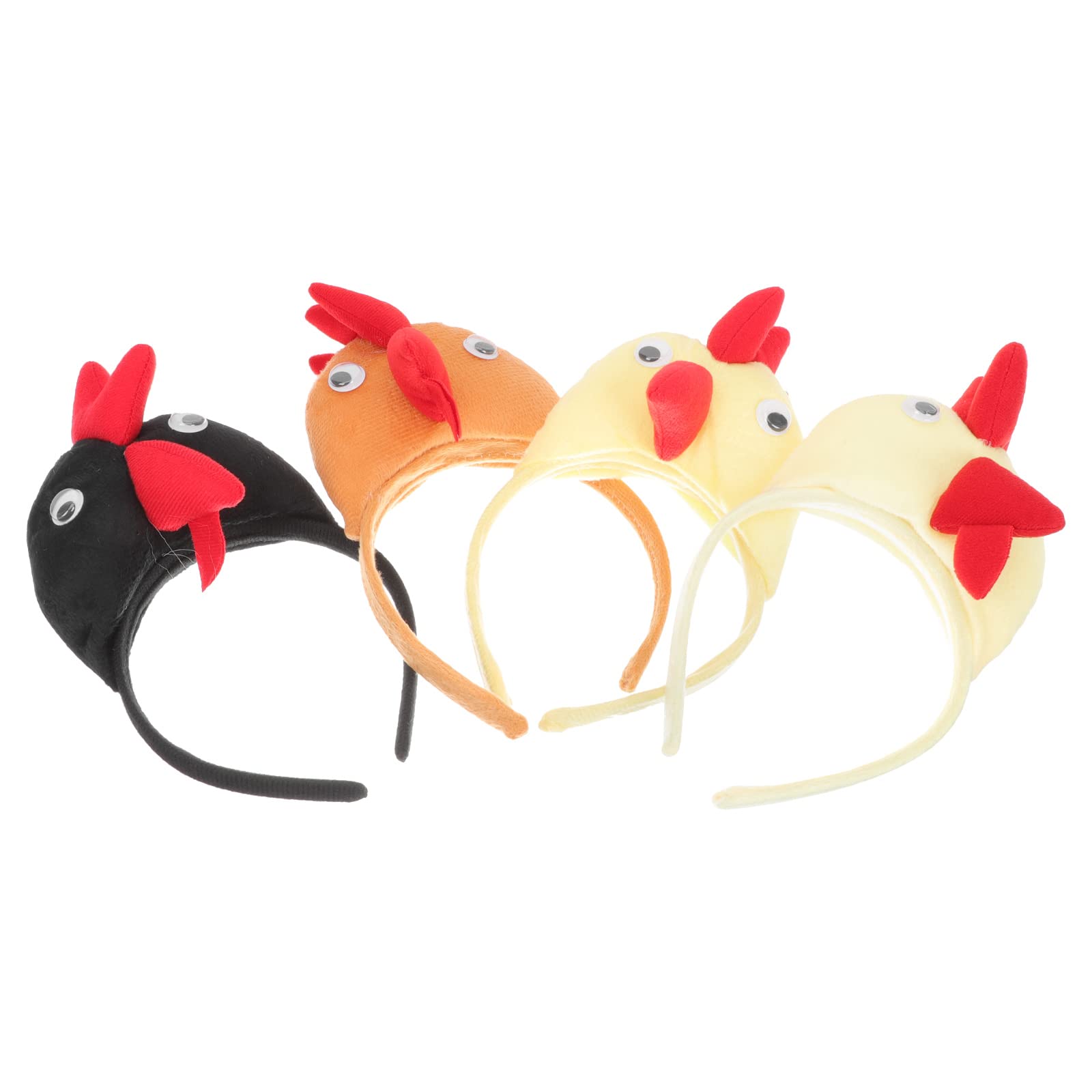 TENDYCOCO 4pcs Cute Chicken Headbands - Adjustable Hair Accessories for Women & Girls - Perfect for Easter, Farm Theme Parties, Costumes & Photo Props