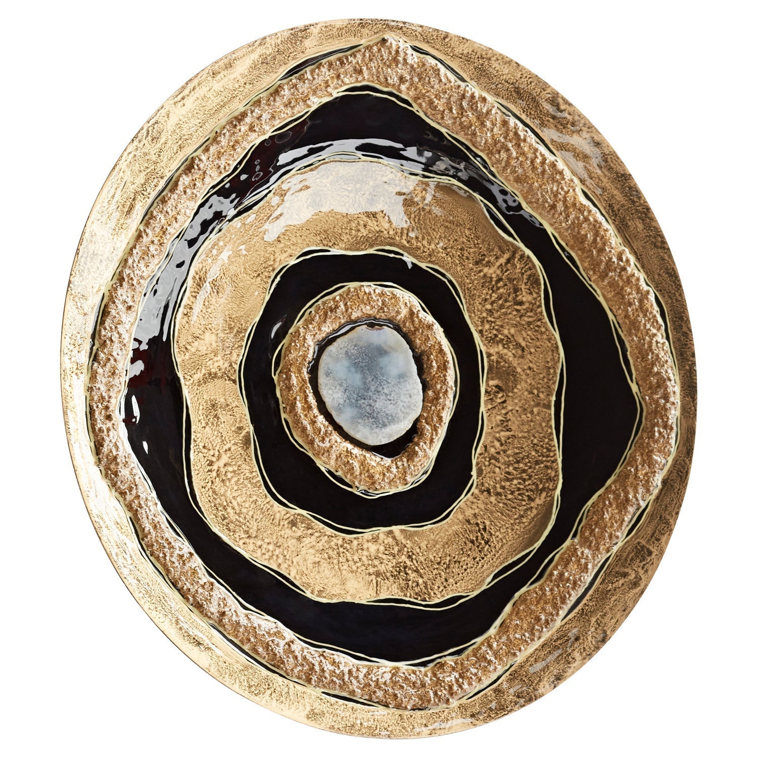 Cyan Design 11325 Skipping Rocks Wall Decor - Gold & Black Large Metal Art for Living Room, Bedroom, or Office