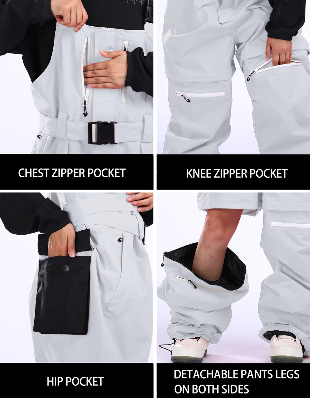 Men's Waterproof Windproof Insulated Snowboard Bib Overalls - Super Baggy Loose Fit Ski Pants for Winter Sports | Perfect for Snowboarding, Skiing & Cold Weather Outdoor Activities