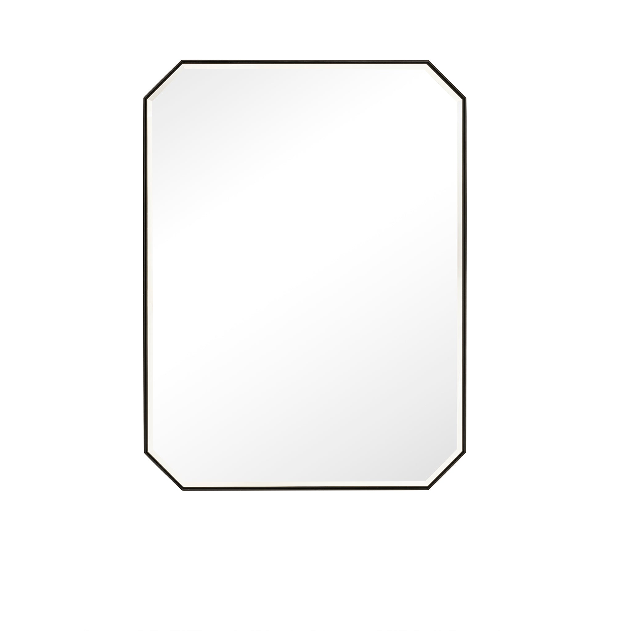 Rohe 30-Inch Octagon Wall Mirror in Matte Black - Modern Home Decor for Living Room, Bedroom, or Entryway