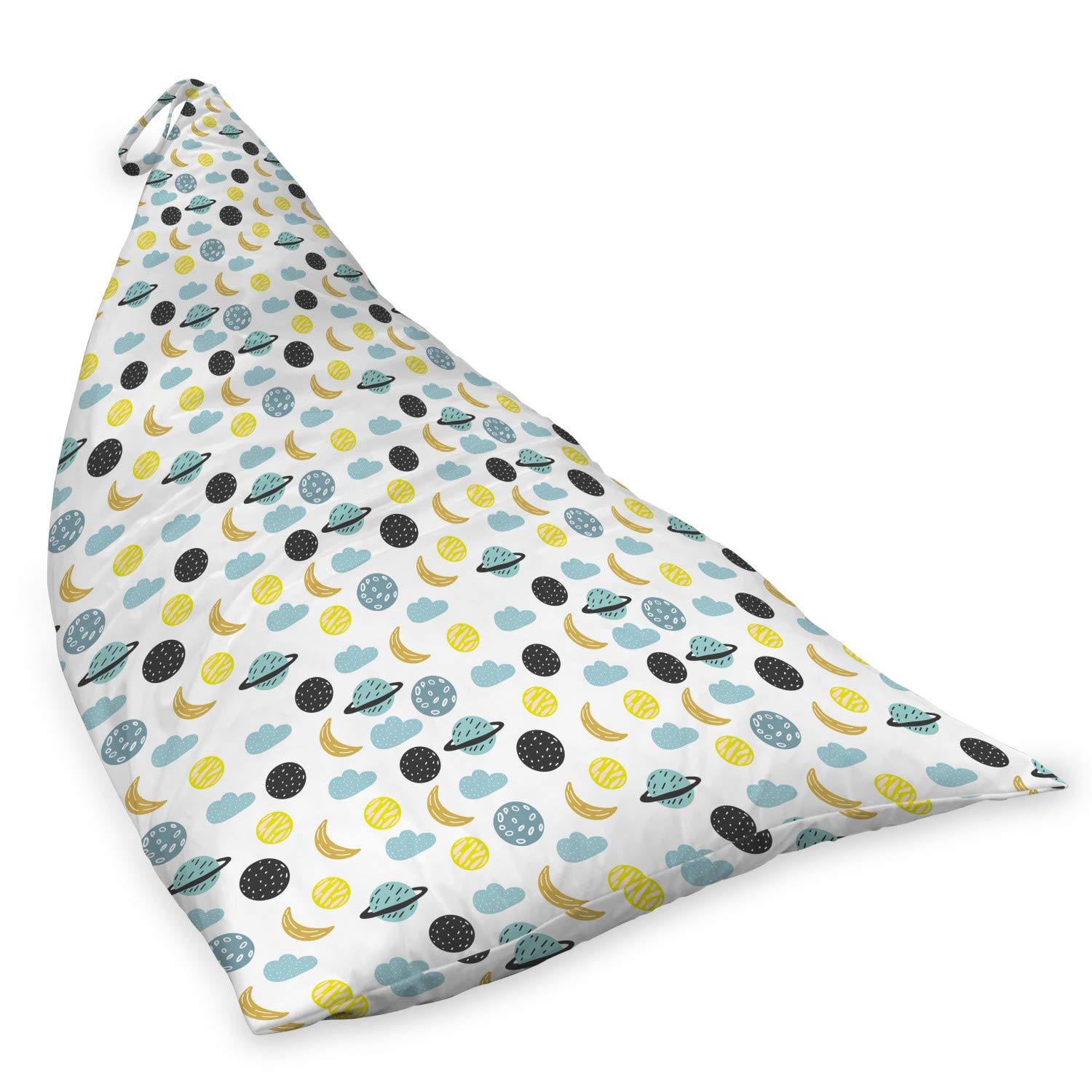 Ambesonne Moon Lounger Chair Bag - Large Capacity Storage with Handle, Crescent Planets & Clouds Doodle Pattern, Multicolor - Perfect for Beach, Camping, Picnics & Outdoor Relaxation