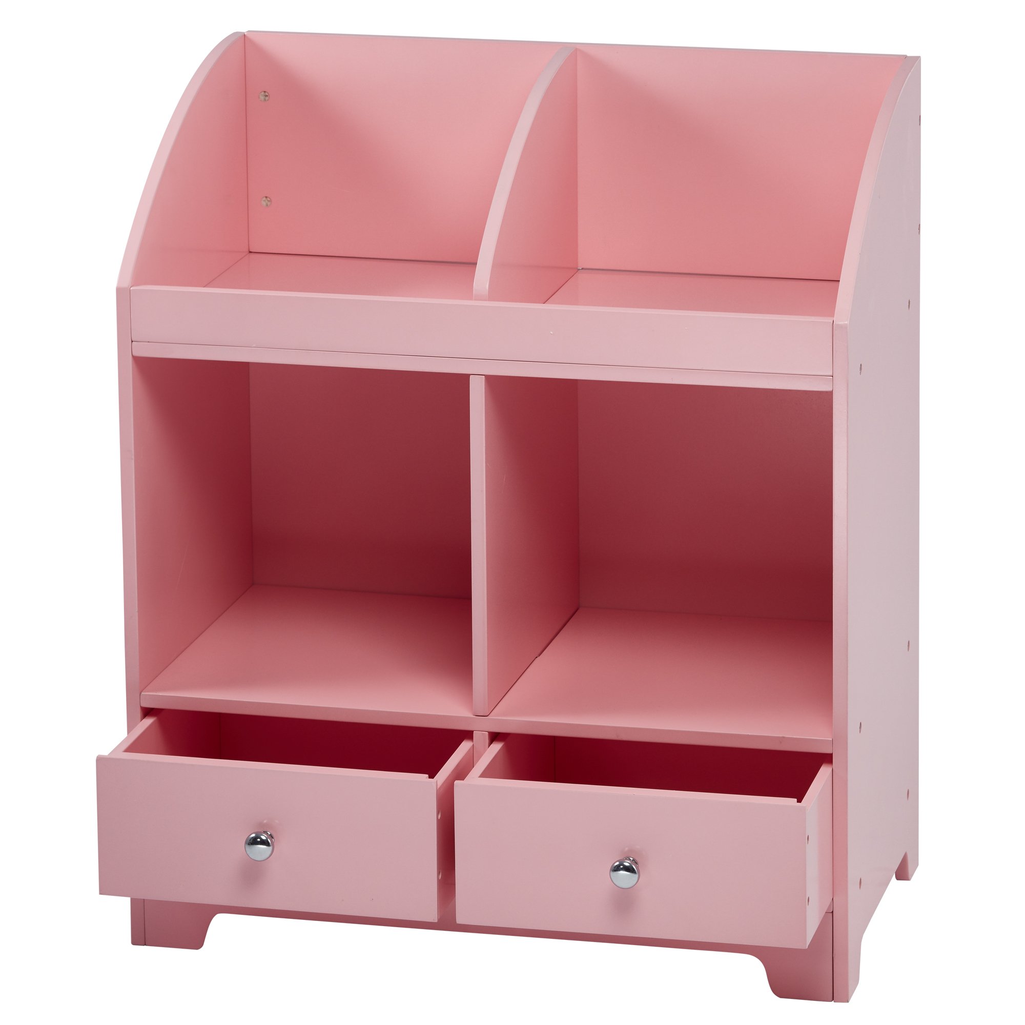 Teamson Kids Windsor Wooden Cubby Storage Organizer - Pink Toy Storage Shelf for Bedroom, Playroom & Nursery - Kids Room Organization Solution