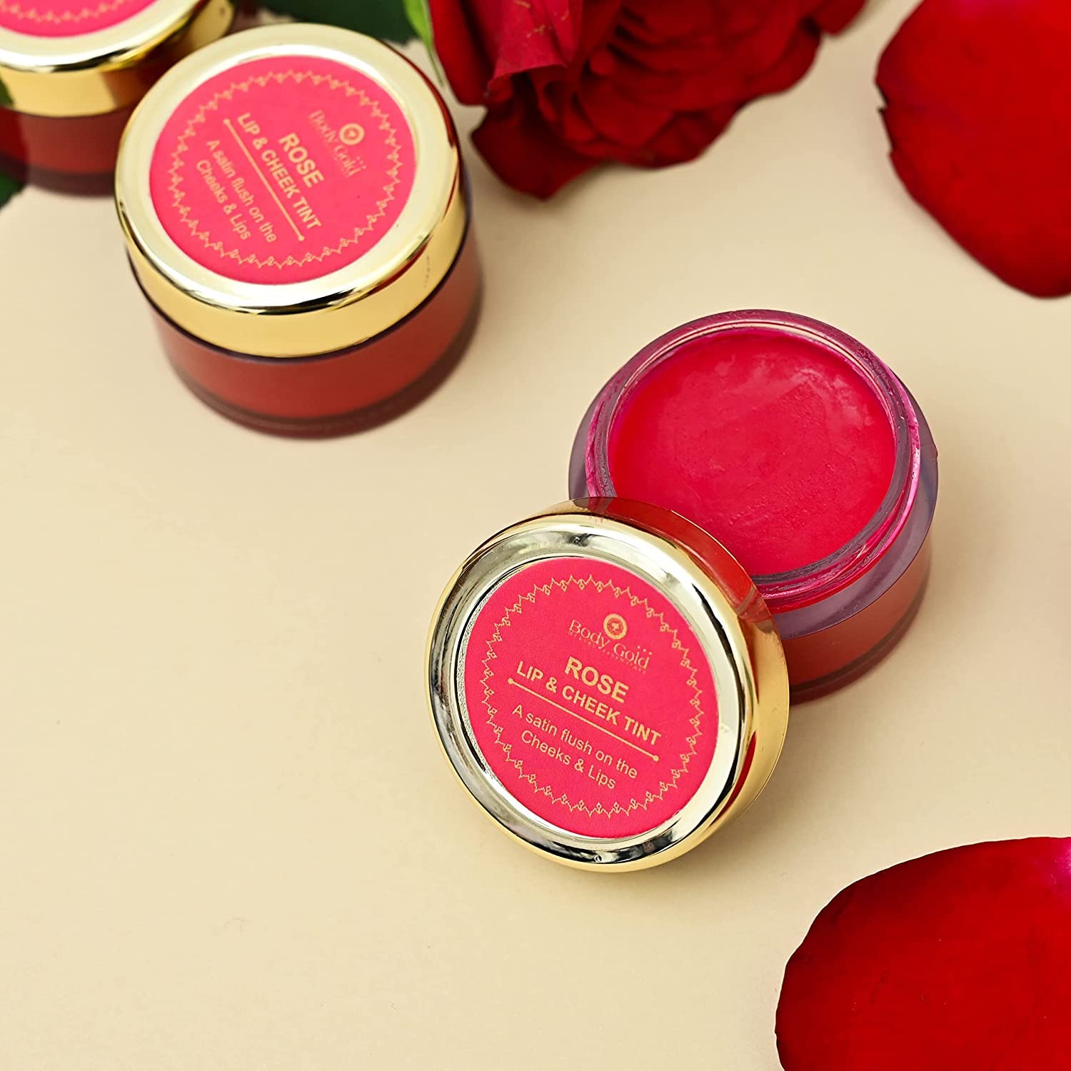 Natural Rose Lip & Cheek Tint Blush - Chemical-Free, Easy to Blend for Men & Women (5g) | Perfect for Everyday Makeup & Natural Glow
