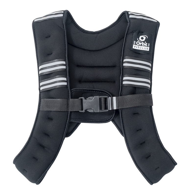 FitClub Adjustable Weight Vest 5kg (11 lbs) for Men & Women - Black & Silver - Strength Training, Running, CrossFit & Home Workouts