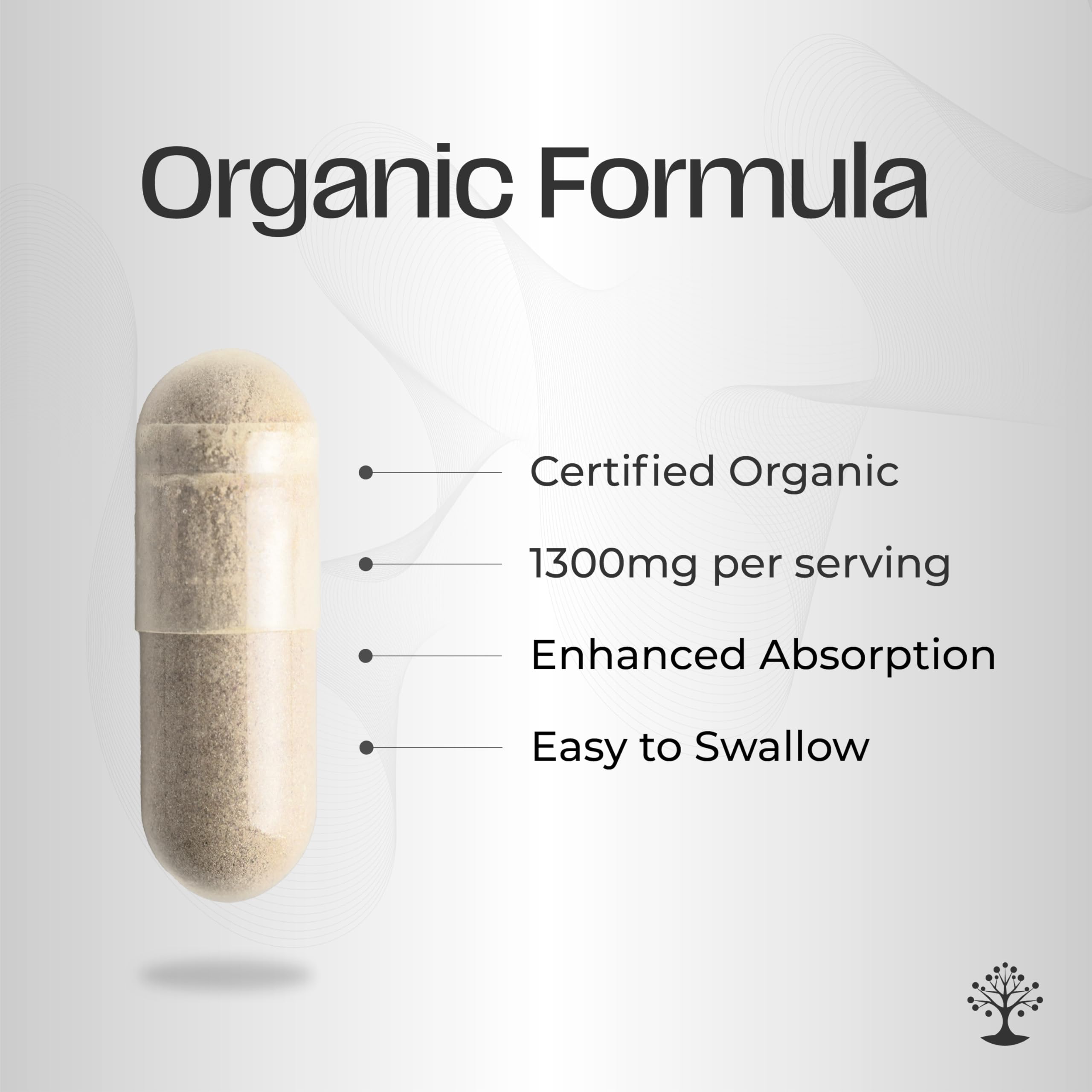 Organic Ashwagandha with Black Pepper for Better Absorption - Non-GMO, Gluten-Free Stress Relief Supplement - Supports Mood, Energy & Relaxation - 120 Vegan Capsules for Daily Wellness & Natural Sleep Aid