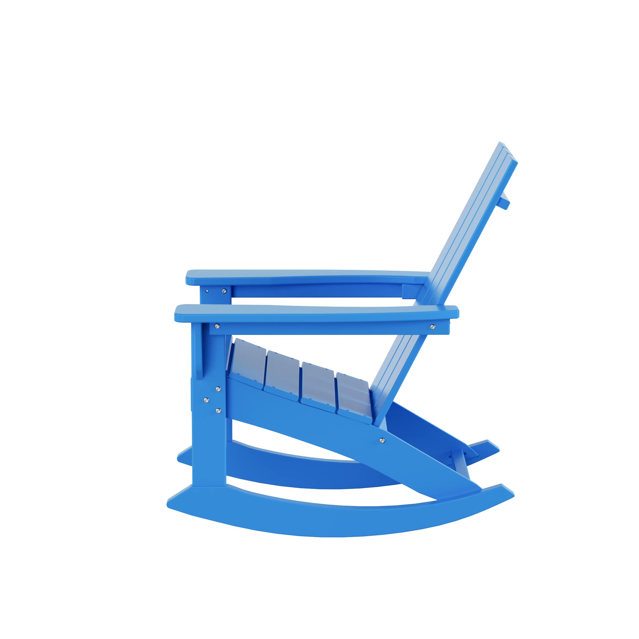 WO Home Furniture 4-Piece Patio Rocking Chair Set - Modern Outdoor HDPE UV-Resistant Rocking Chairs in Pacific Blue - Perfect for Backyard, Garden, Poolside & Porch Relaxation