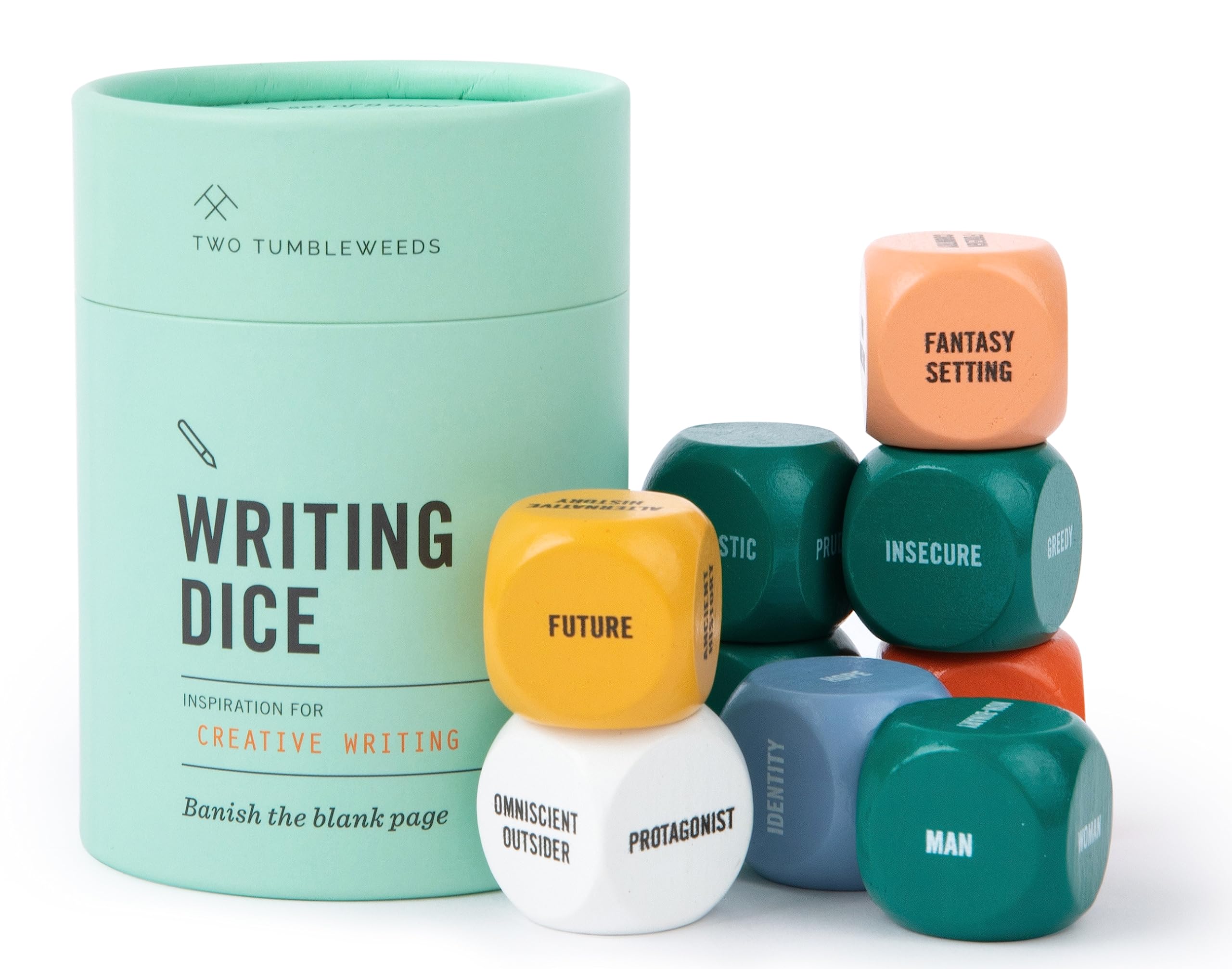 Two Tumbleweeds Writing Dice Set - 9 Storytelling Dice for Creative Writing Inspiration, Perfect Gift for Writers, Teachers & Adults - Fun Writing Game for 1+ Players - Great for Brainstorming, Classroom Activities & Writer's Block Relief