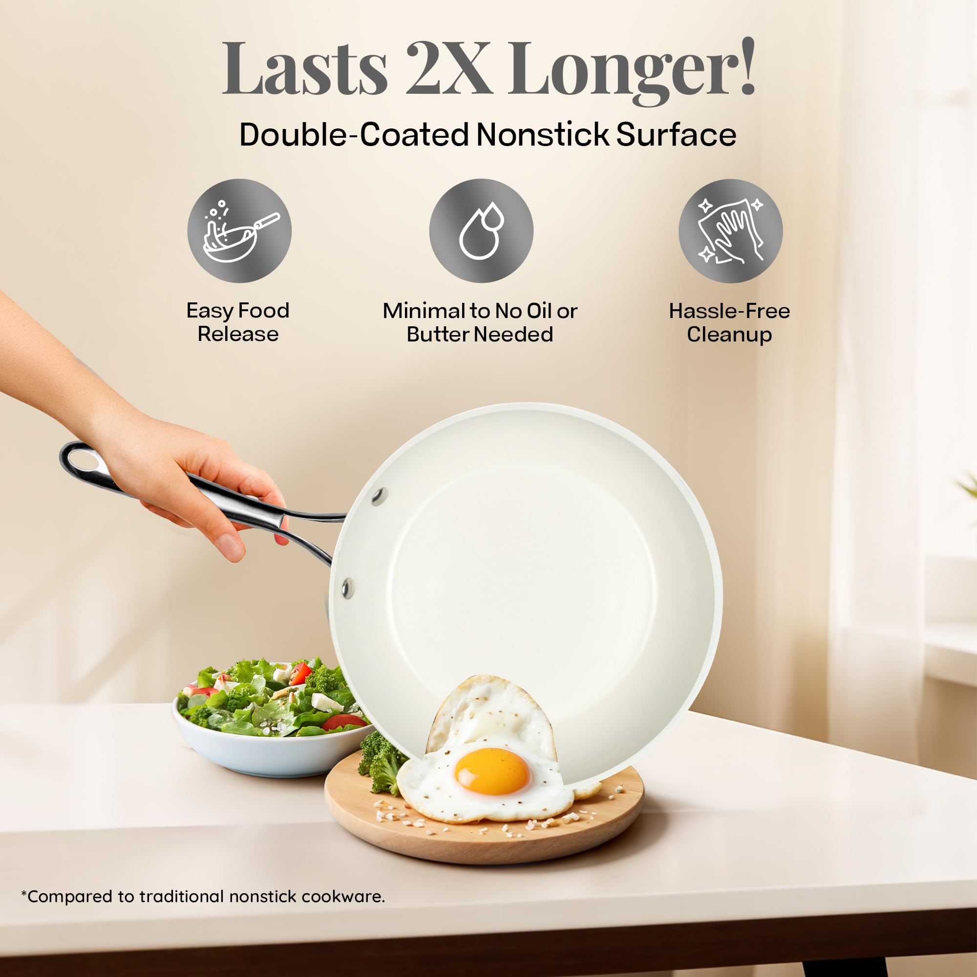 GOTHAM STEEL 20-Piece Ceramic Nonstick Cookware Set - Pots & Pans Kitchen Set with Bakeware & Utensils, Non-Toxic, Oven & Dishwasher Safe - Perfect for Everyday Cooking, Baking, and Family Meals