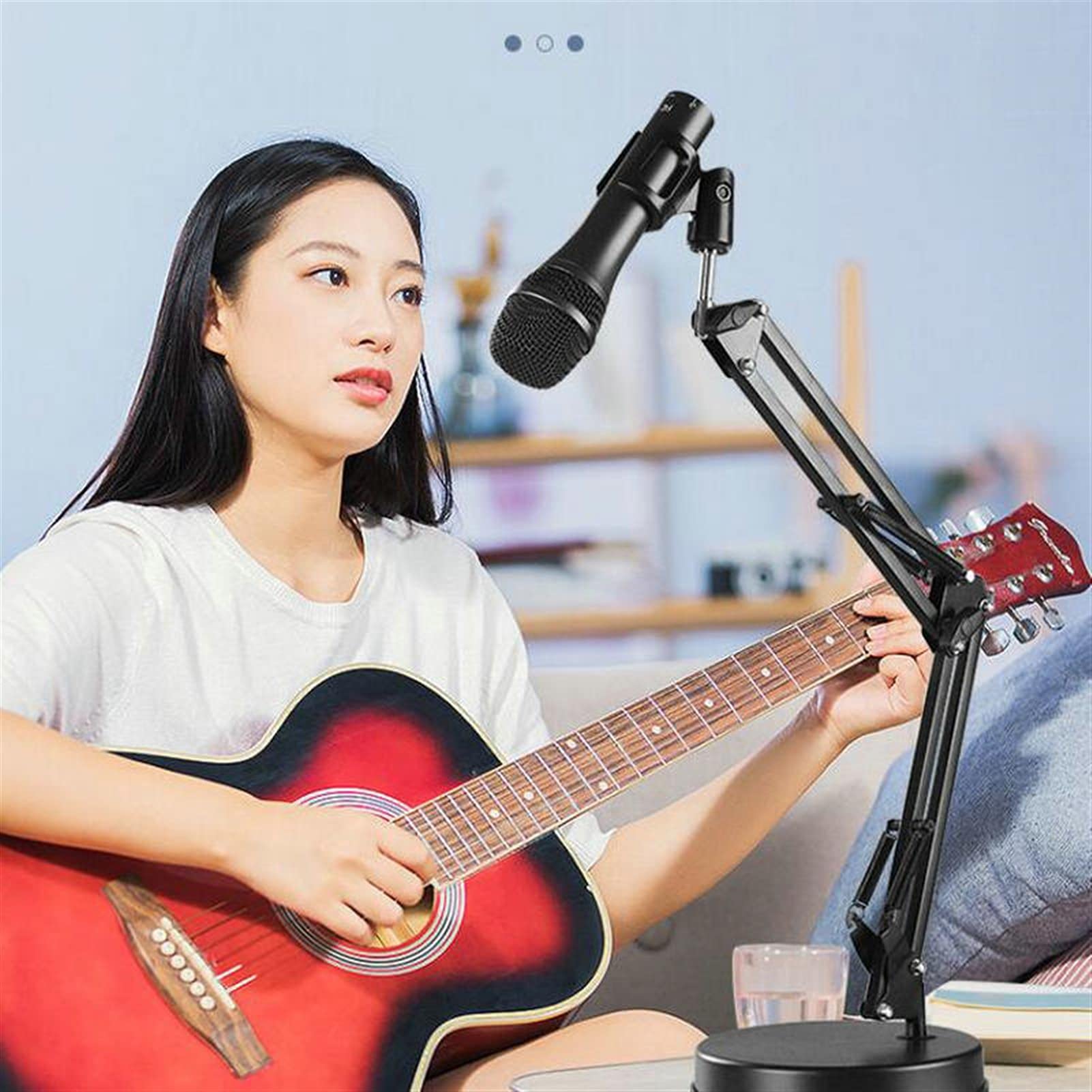 Adjustable Microphone Stand with 360° Rotation & Clamp - Extendable Flexible Arm for Studio, Podcast, Gaming & Mobile Phone Mic - Model A (Black) - Perfect for Home Recording, Streaming & Voiceovers