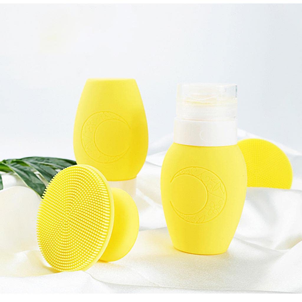 LOSA 70ml Refillable Empty Travel Bottles for Shampoo, Lotion & Makeup - Leak Proof Squeeze Containers with Flip Cap (Yellow) | Perfect for Toiletries, Cosmetics & Airplane Carry On