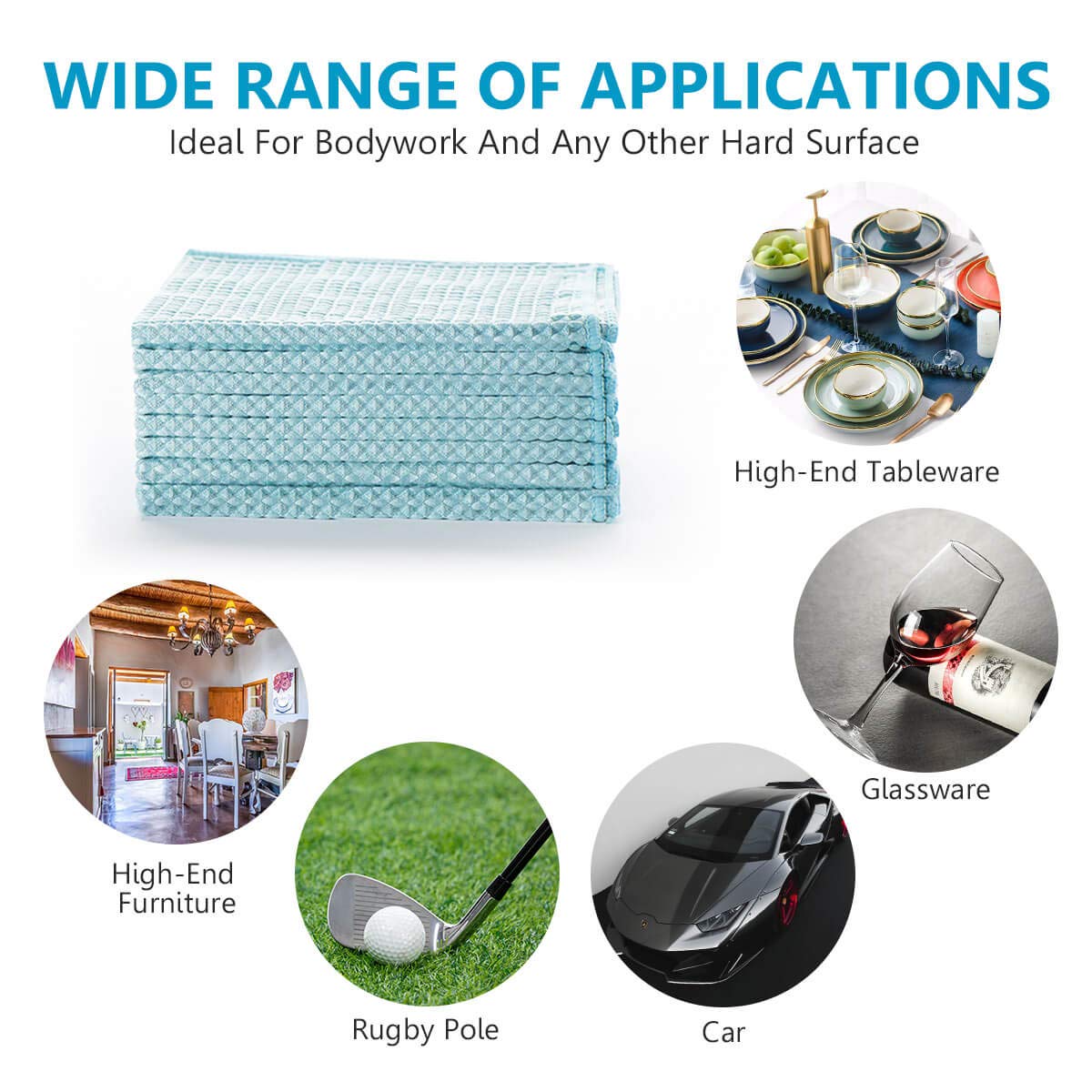 Premium Waffle Weave Microfiber Towels - 12x12