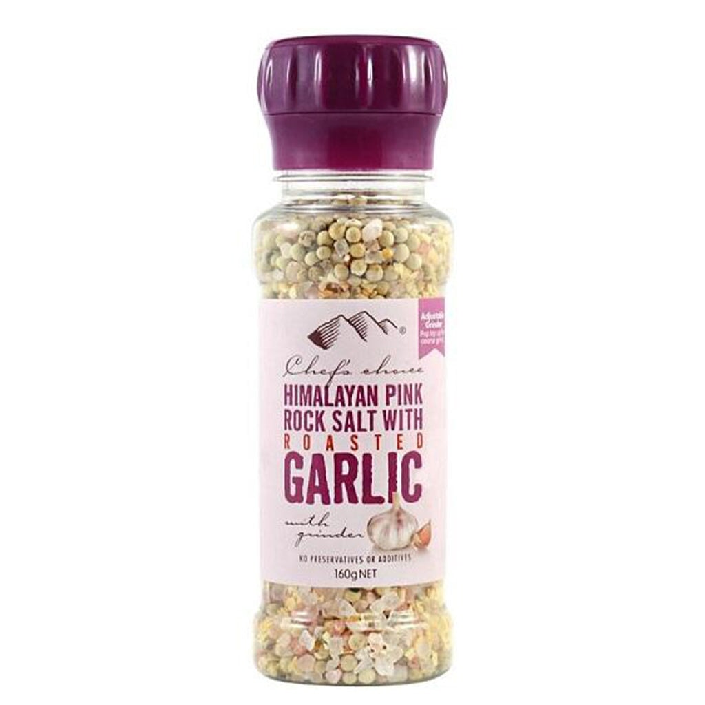 Premium Himalayan Pink Rock Salt with Garlic - Natural Gourmet Seasoning for Cooking, Grilling & Healthy Recipes - Ideal for Steak, Poultry & Vegetables