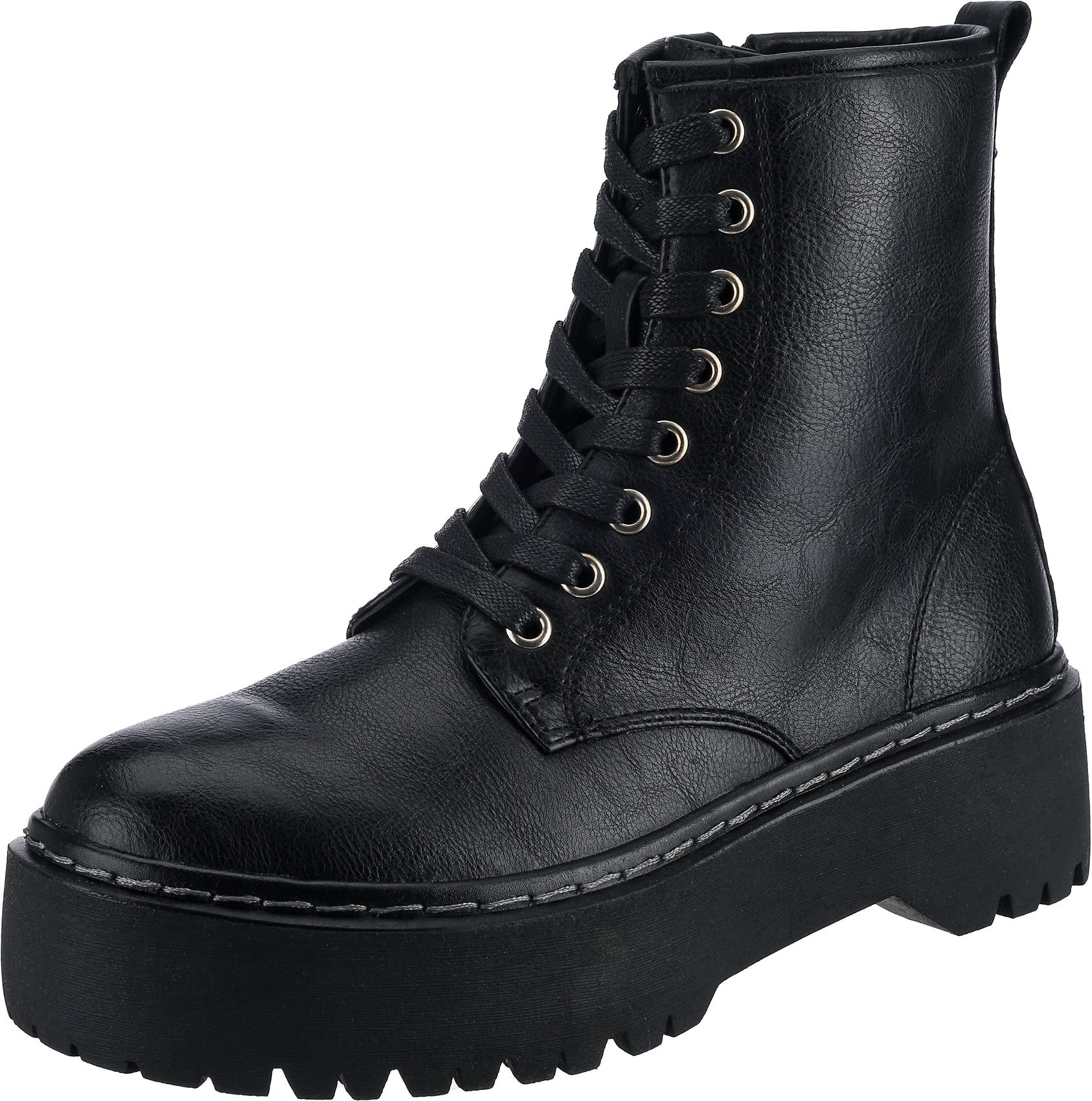 Call It Spring Women's Combat Fashion Boots - Stylish Ankle Boots for Women | Trendy Chunky Heel Booties for Fall & Winter | Perfect for Casual Outfits, Date Nights & Office Wear