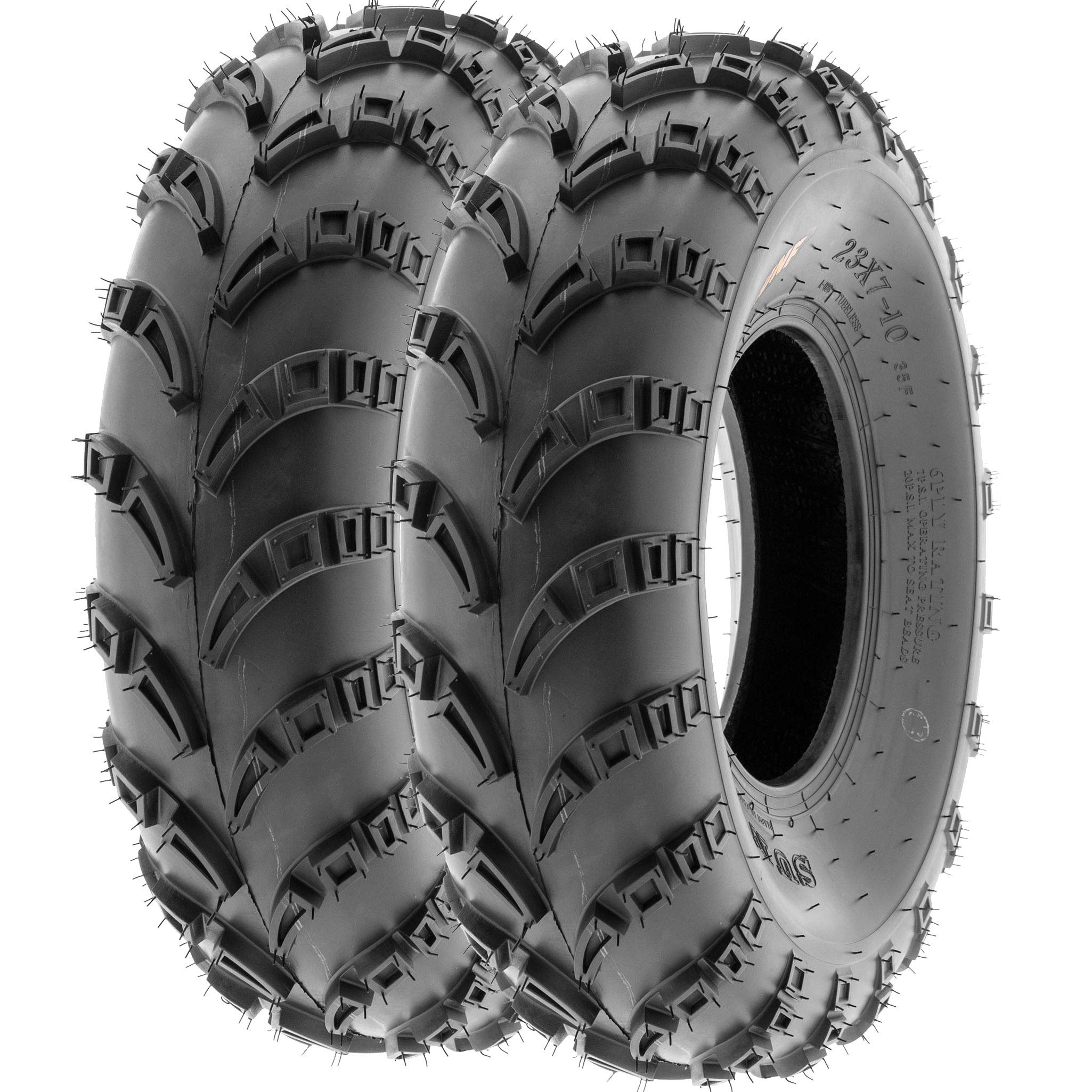 Set of 2 SunF A028 Off-Road & Turf ATV/UTV Cart Tires 23x7-10, 6-Ply Tubeless - Perfect for Trail Riding, Farm Work & Outdoor Adventures