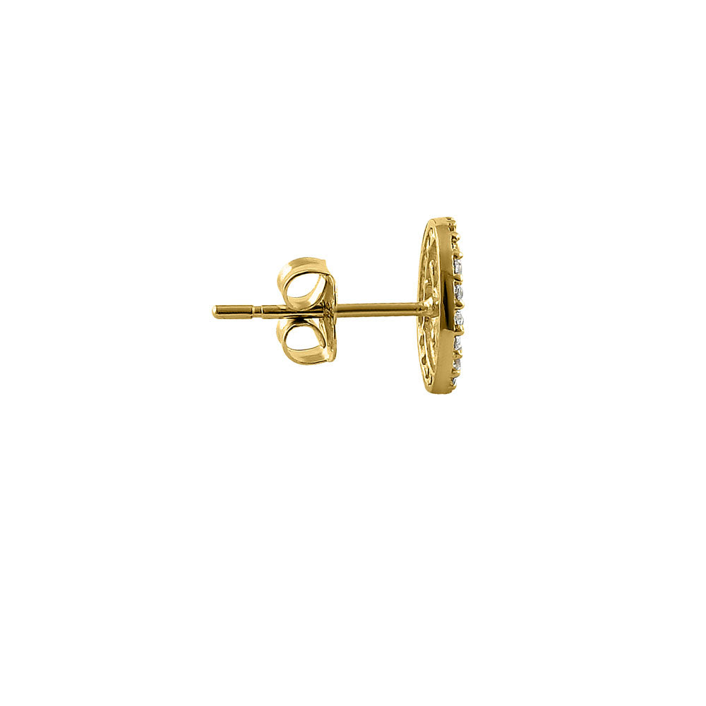 14K Yellow Gold Small Tree of Life CZ Stud Earrings - Dainty Gold Jewelry for Women, Perfect Gift for Birthday, Anniversary & Everyday Wear