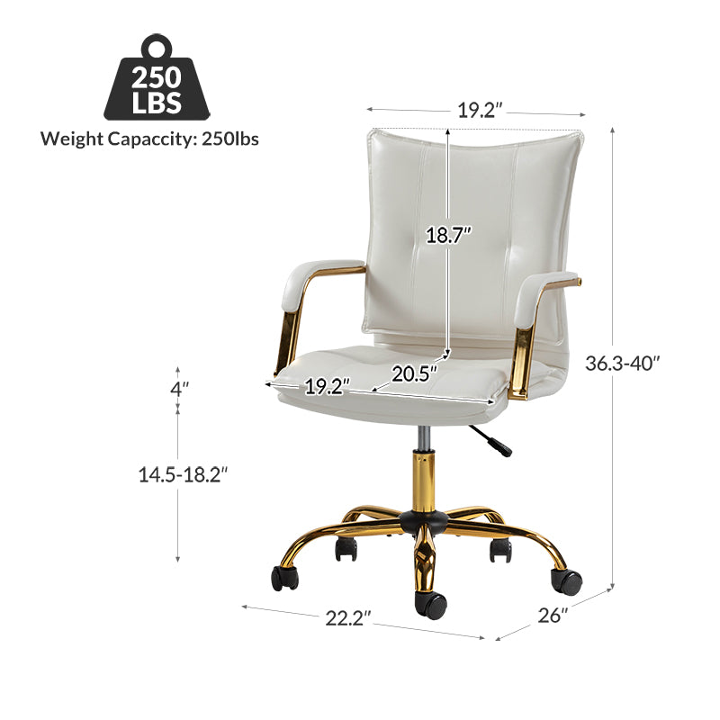 Stylish Michele Vegan Leather Task Accent Chair - Modern Office & Living Room Furniture for Home & Workspace