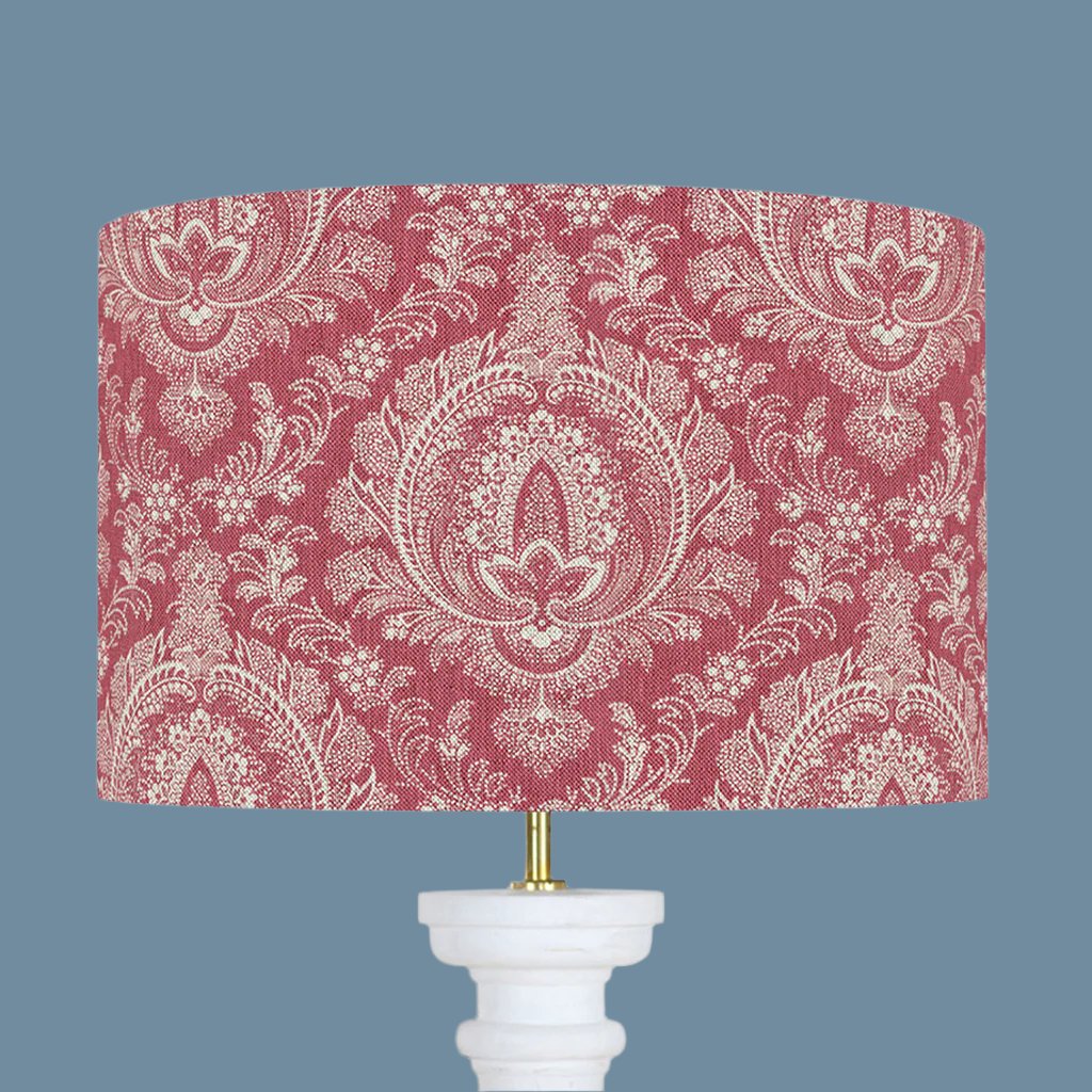 Highcliffe Lampshades - Bute Blue & Andleys Red Handmade Fabric Lamp Shades for Living Room, Bedroom, Dining Room Decor