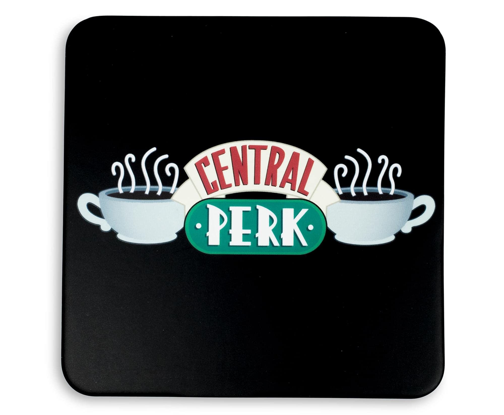 Friends Central Perk Coffee Shop Logo Drink Coasters - Absorbent Set of 6 | Home Kitchen & Dining Table Protection | Coffee Table Decor & Bar Accessories | Perfect for TV Nights, Parties & Gift Giving