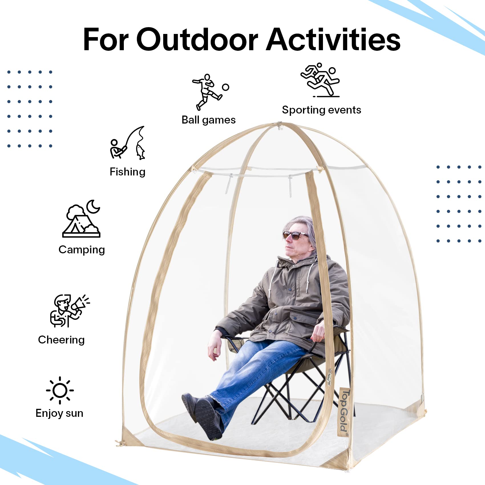 **Weatherproof Clear Bubble Tent - Portable Pop-Up Igloo Tent for Outdoor Sports, Soccer, and Winter Camping | Cold Weather Shelter for Backyard, Beach, and Picnics**