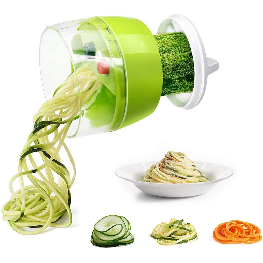 axGear Multi-Function Handheld Spiralizer Vegetable Slicer - Adjustable Grater Cutter for Zucchini, Carrots & Potatoes - Perfect for Healthy Meals, Salad Prep & Low-Carb Cooking