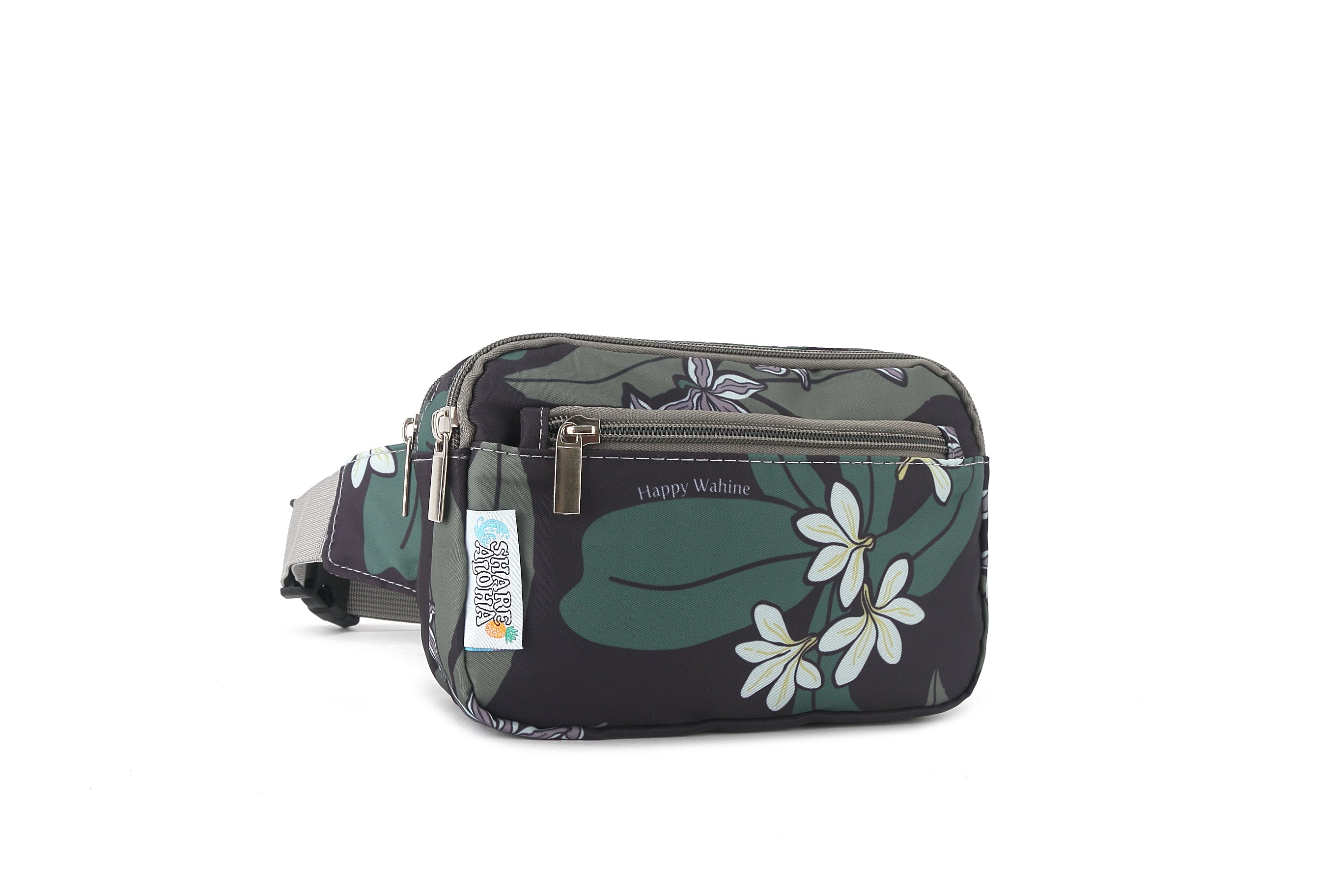 Kasie Naupaka Grey Belt Bag - Stylish Waist Pack for Travel, Running & Everyday Use