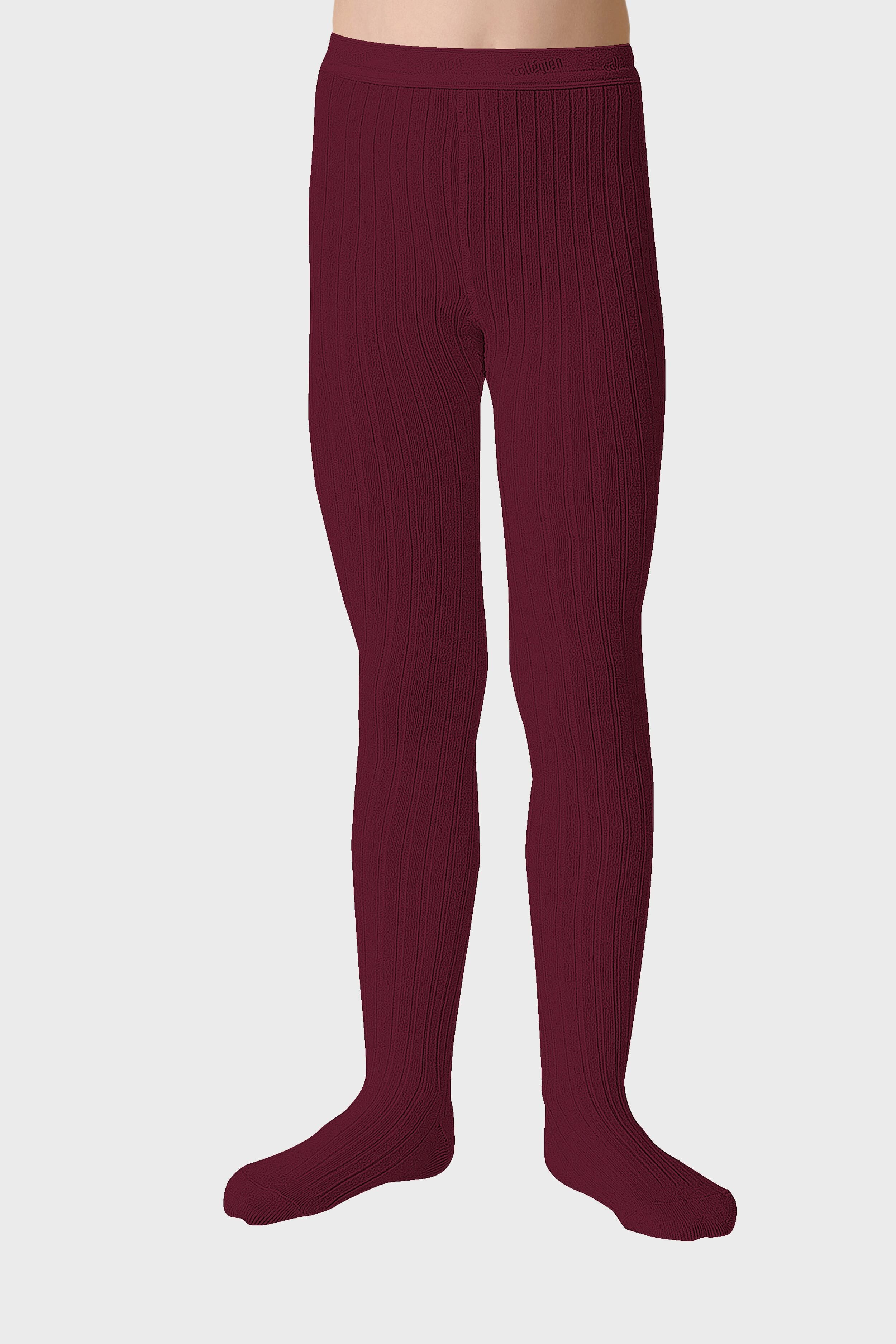 Bordeaux Grand Cru Louise Ribbed Tights for Women - Comfortable & Stylish Winter Tights for Work, Party & Everyday Wear
