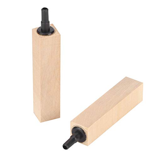 2Pcs Wooden Air Bubble Stone Diffuser - Fine Bubble Cylinder for Hydroponics & Aquarium Air Pumps - Long Lasting Aeration Accessories for Fish Tanks, Hydroponic Systems, and Oxygenation Needs