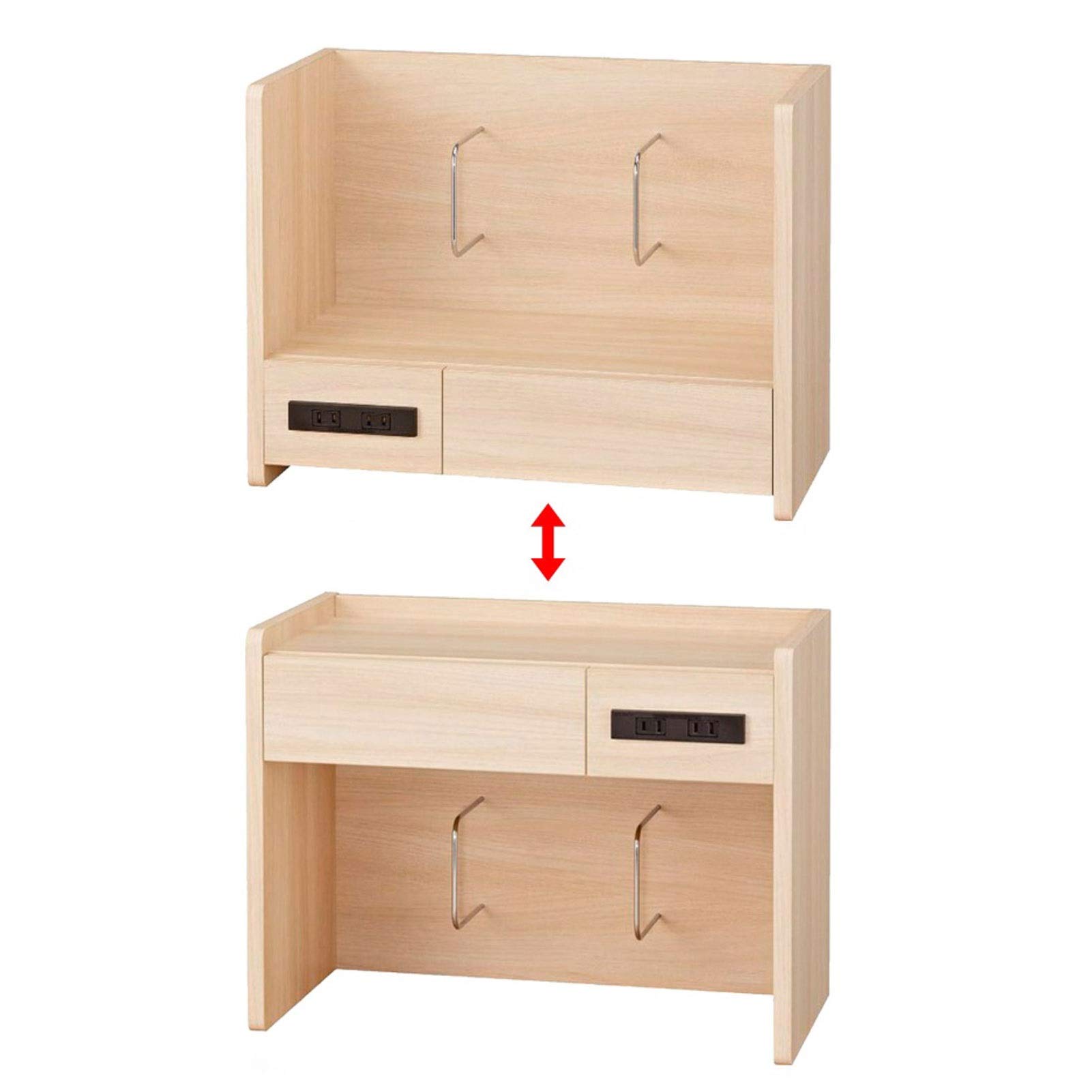 Multifunctional Rechargeable Bookshelf with USB Charger - Desktop Bookcase Storage Rack for Office & Home (Beige/Reddish Brown) - Perfect for Organizing Books, Decor & Charging Devices