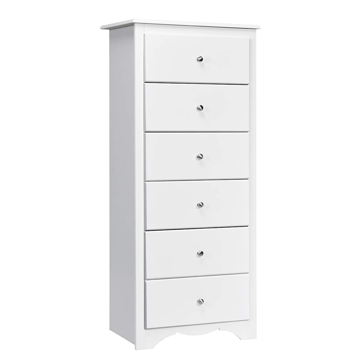 Giantex 6-Drawer Wooden Dresser - Tall Storage Cabinet for Clothes Organizer, White - Perfect for Bedroom, Hallway & Entryway Furniture - Ideal for Home Organization & Small Space Storage