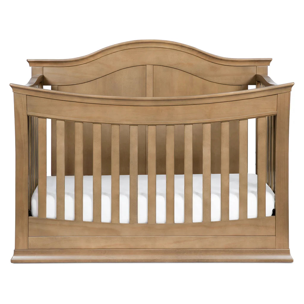 Meadow 4-in-1 Convertible Baby Crib - White Nursery Furniture for Newborn to Toddler Bed | Perfect for Modern Nurseries & Daycare Centers