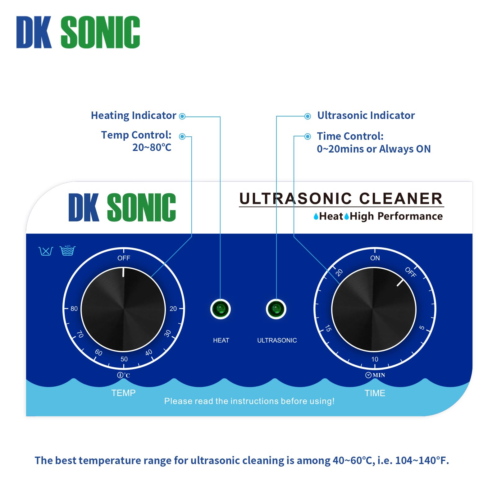DK SONIC 10L Ultrasonic Cleaner - Professional Jewelry Cleaner with Timer, Heater & Basket - 110V 2.64Gal for Carburetors, Eyeglasses, Coins, Watches - Perfect for Home, Jewelry Stores & Repair Shops