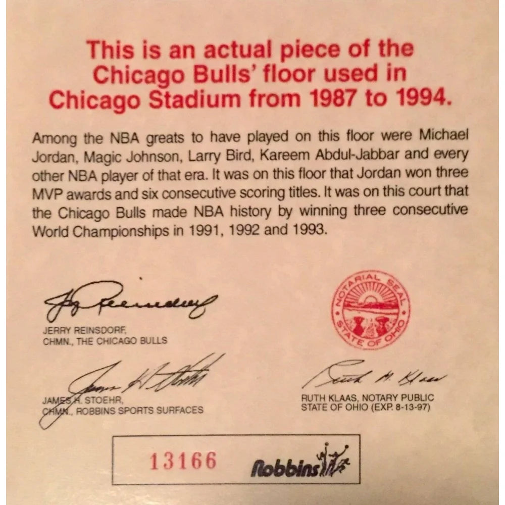 Authentic Chicago Bulls Stadium Game-Used 12x12 Floor Framed with COA #D/5 - Michael Jordan Memorabilia for Sports Fans & Home Decor