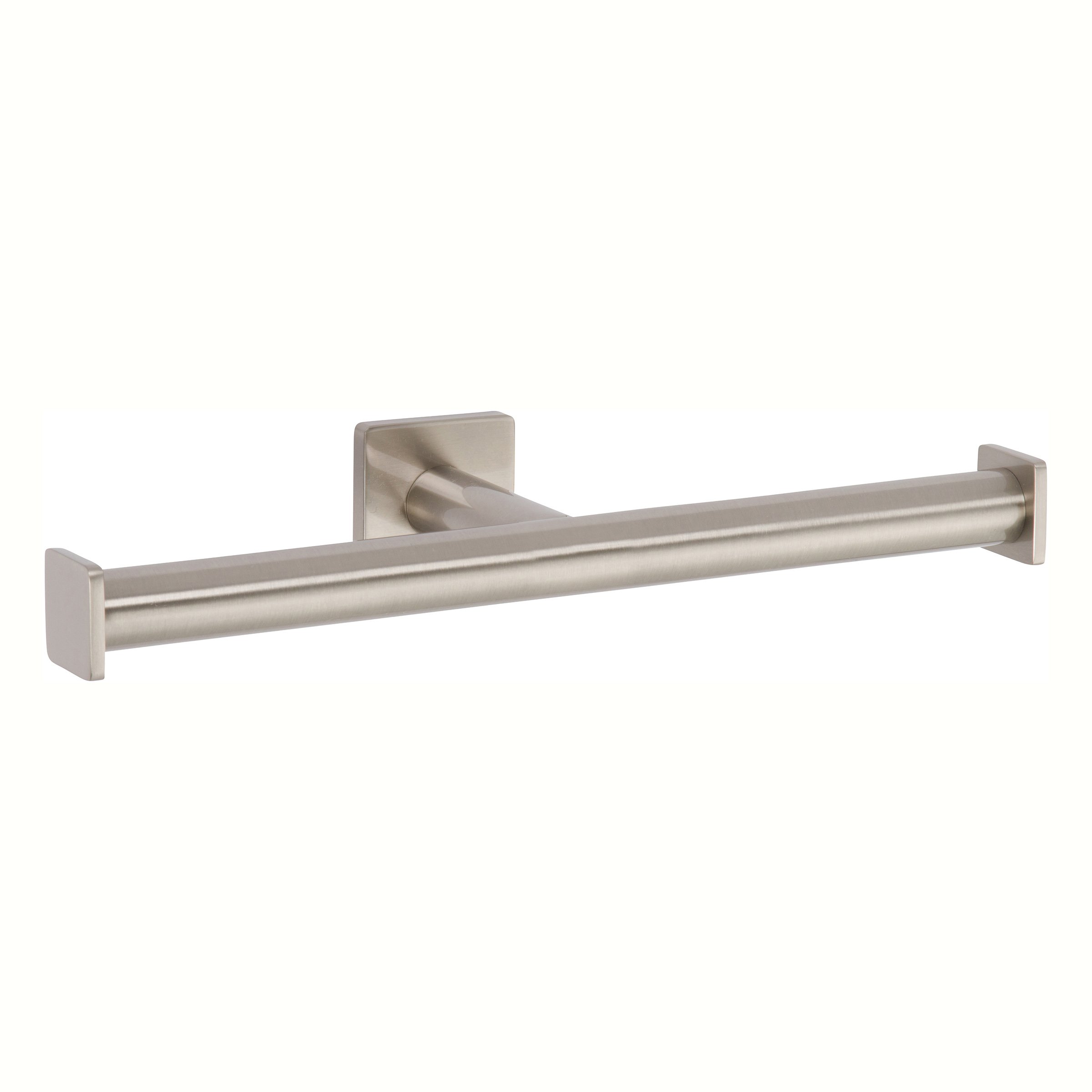 Ginger 5309/SN Dyad Double Open Toilet Paper Holder in Satin Nickel - Bathroom Tissue Roll Dispenser for Modern Homes & Commercial Spaces