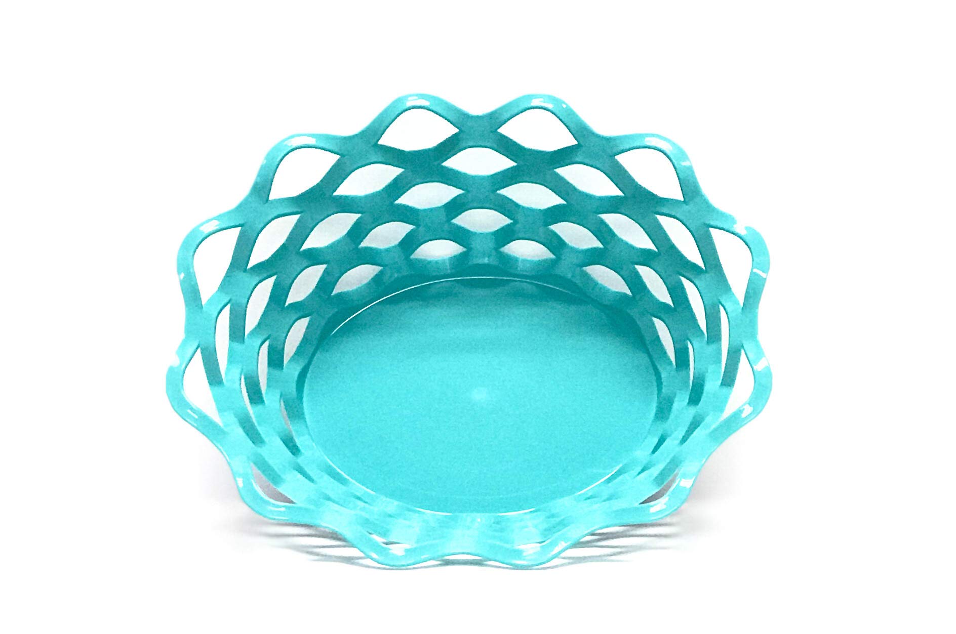 Mintra Home Plastic Oval Bread and Fruit Serving Basket - Kitchen Countertop & Dining Table Storage Basket - Ideal for Picnics, Parties, and Everyday Use (Teal)