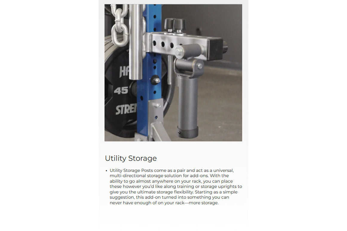 Hammer Strength Utility Storage Rack Attachment - Heavy Duty Gym Equipment Organizer for Dumbbells & Weight Plates - Perfect for Home & Commercial Fitness Centers