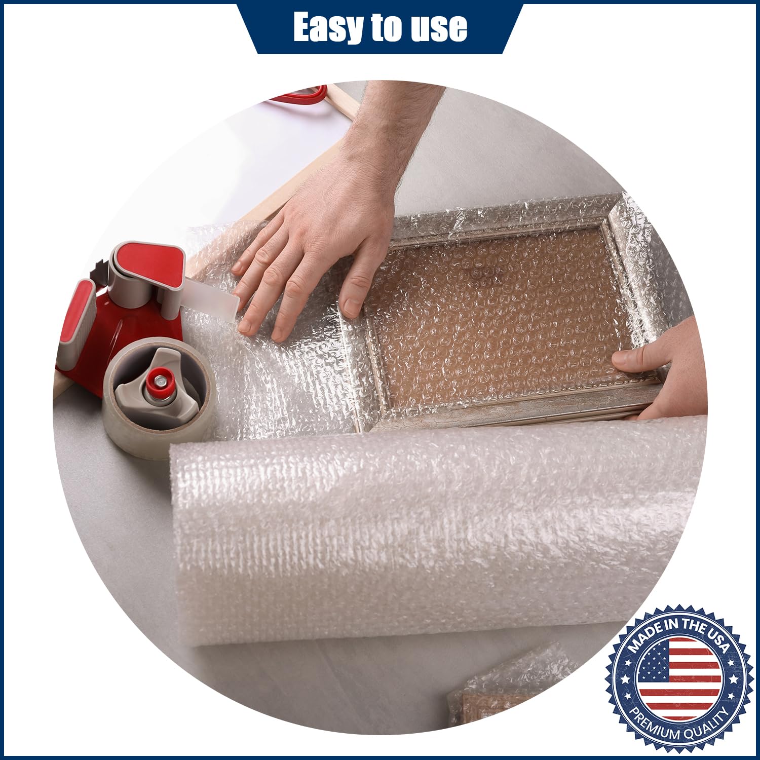 12in x 144ft Bubble Cushion Rolls - Heavy Duty Coreless Bubble Wrap for Shipping, Packing and Moving Boxes - 4 Rolls (12in x 36ft Each) - Perfect for Fragile Item Protection, Home Moving & Ecommerce Packaging