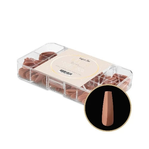 Apres Gel X Neutrals Imani Sculpted Tips 150pc Long Coffin Nail Extensions - Professional Salon Quality Press-On Nails for Manicure & Pedicure, Perfect for Weddings, Parties, and Special Occasions