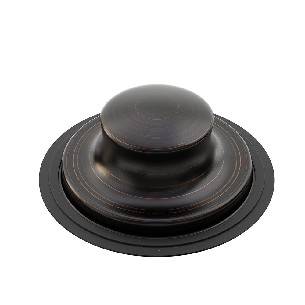 Universal 3-1/2 Inch Kitchen Sink Stopper - Oil-Rubbed Bronze Stainless Steel Drain Plug Cover for Garbage Disposal Flange | Perfect for Bathroom, Kitchen & Utility Sink Drain Protection