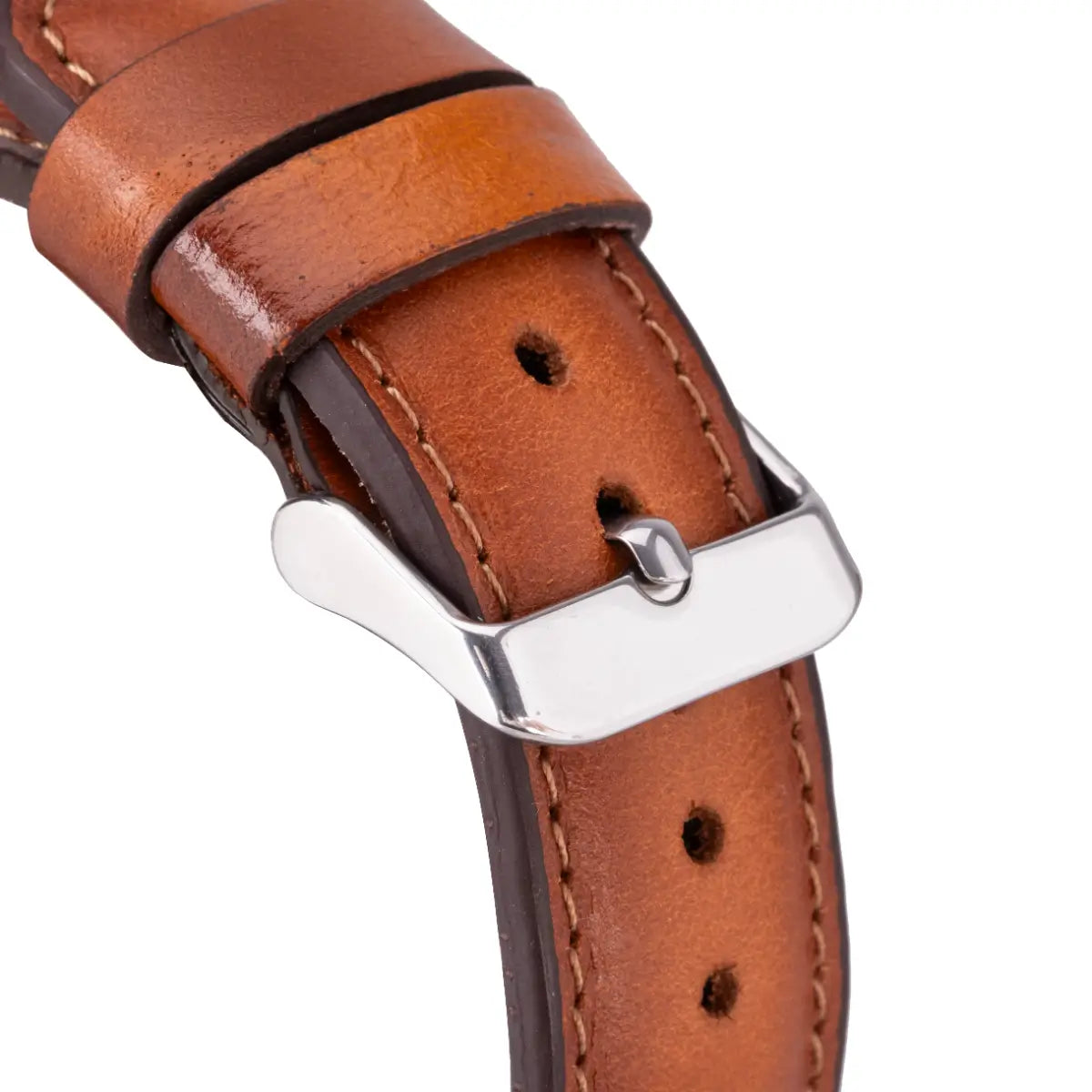Premium Burnished Tan Leather Apple Watch Band - Classic & Stylish Replacement Strap for Apple Watch Series 1-9 - Perfect for Business, Casual & Everyday Wear