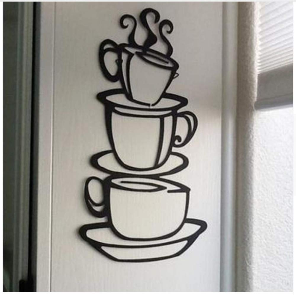 DIY Removable Vinyl Wall Stickers - Coffee Cup Decals for Home & Kitchen Decor | Perfect for Coffee Houses, Bedrooms & Living Room Walls