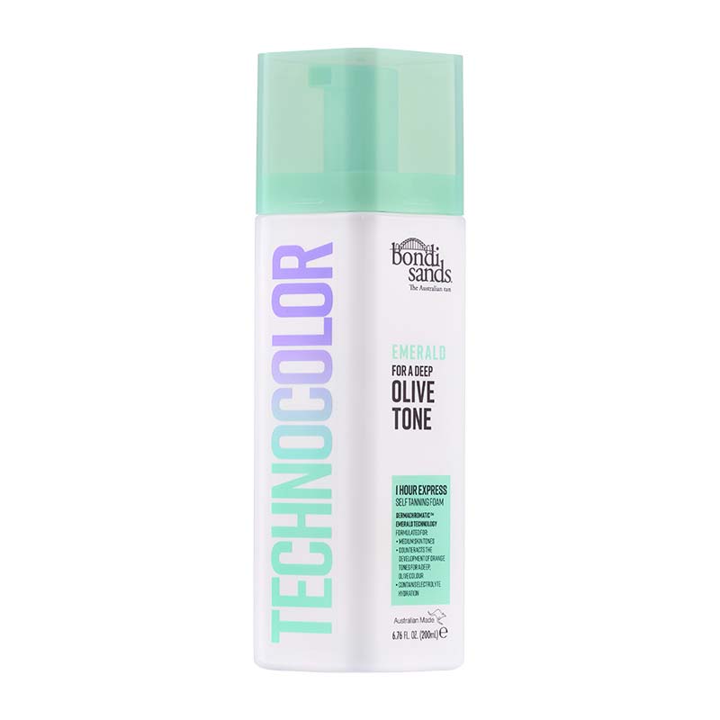 Bondi Sands Technocolour Emerald 1 Hour Express Self Tanning Mousse - Fast-Acting Sunless Tanner for Natural Glow | Perfect for Pre-Party, Beach Vacation & Special Occasions