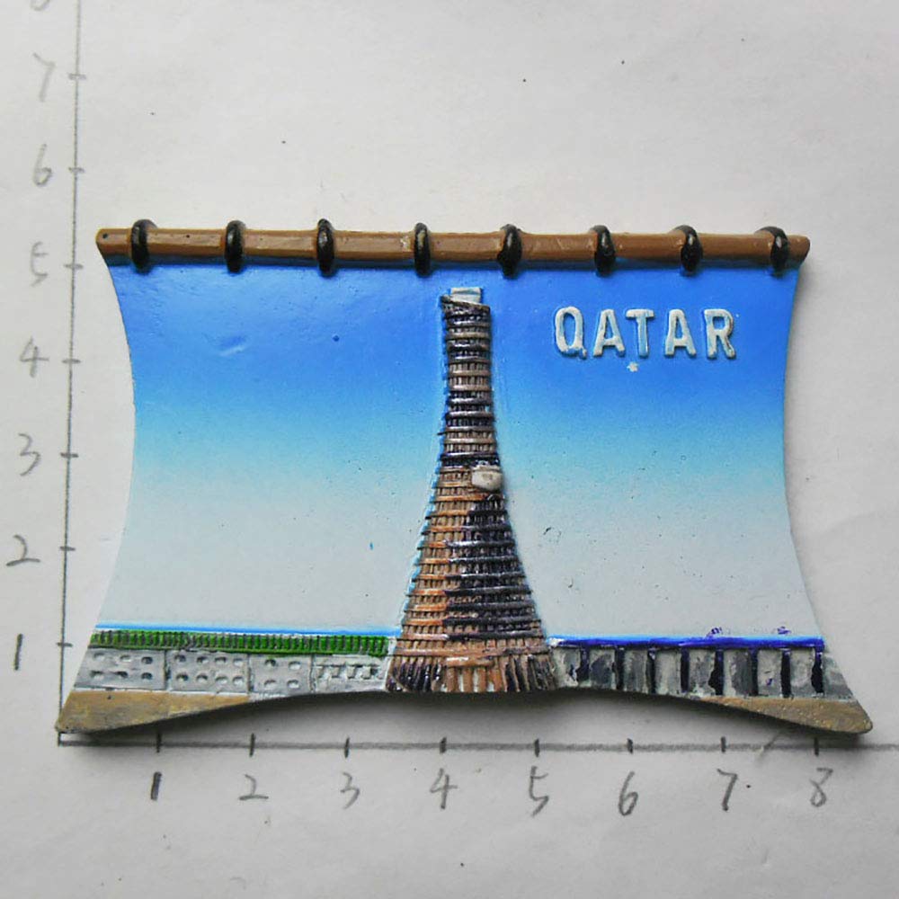 3D Qatar Refrigerator Magnet - Travel Souvenir Sticker, Resin Fridge Magnet for Home & Kitchen Decoration - Perfect for Travel Memories, Souvenir Collecting, and Fridge Decoration