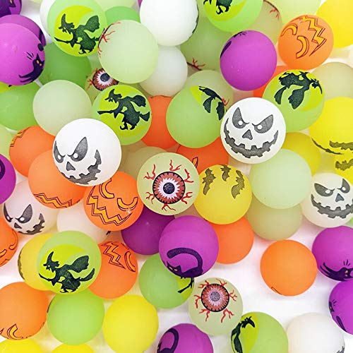 **72-Piece Glow in The Dark Halloween Bouncing Balls - 6 Fun Themed Designs for Trick or Treat, Party Favors, Classroom Rewards & Game Prizes - Perfect for Halloween Parties, School Events & Trick or Treat Bags**