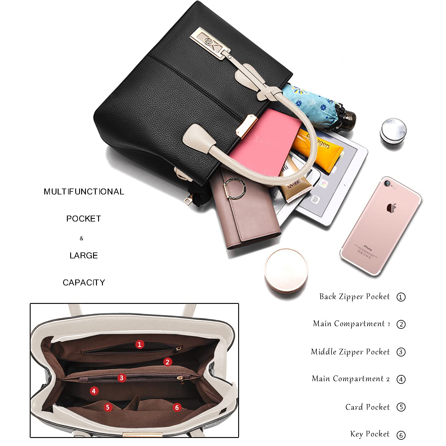 Chicarousal Women's Leather Crossbody Bag - Stylish Tote & Shoulder Purse for Daily Use