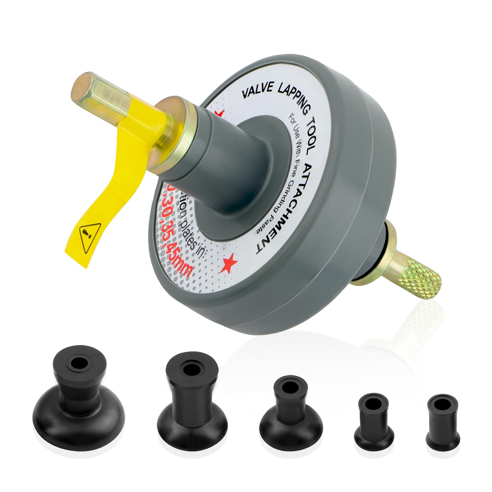 Premium Valve Lapping Tool Kit with 5 Suction Cup Adapters - 1000-1250 RPM Valve Grinding & Maintenance Tool for Automotive, Motorcycle & Small Engine Repair - Perfect for DIY Mechanics & Professional Use