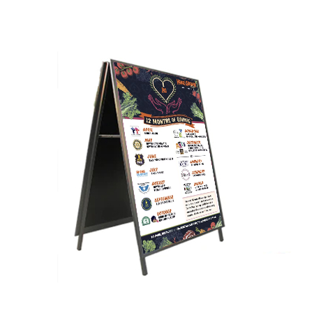36x42 A-Frame Sign Holder with Security Screws - 1 1/4