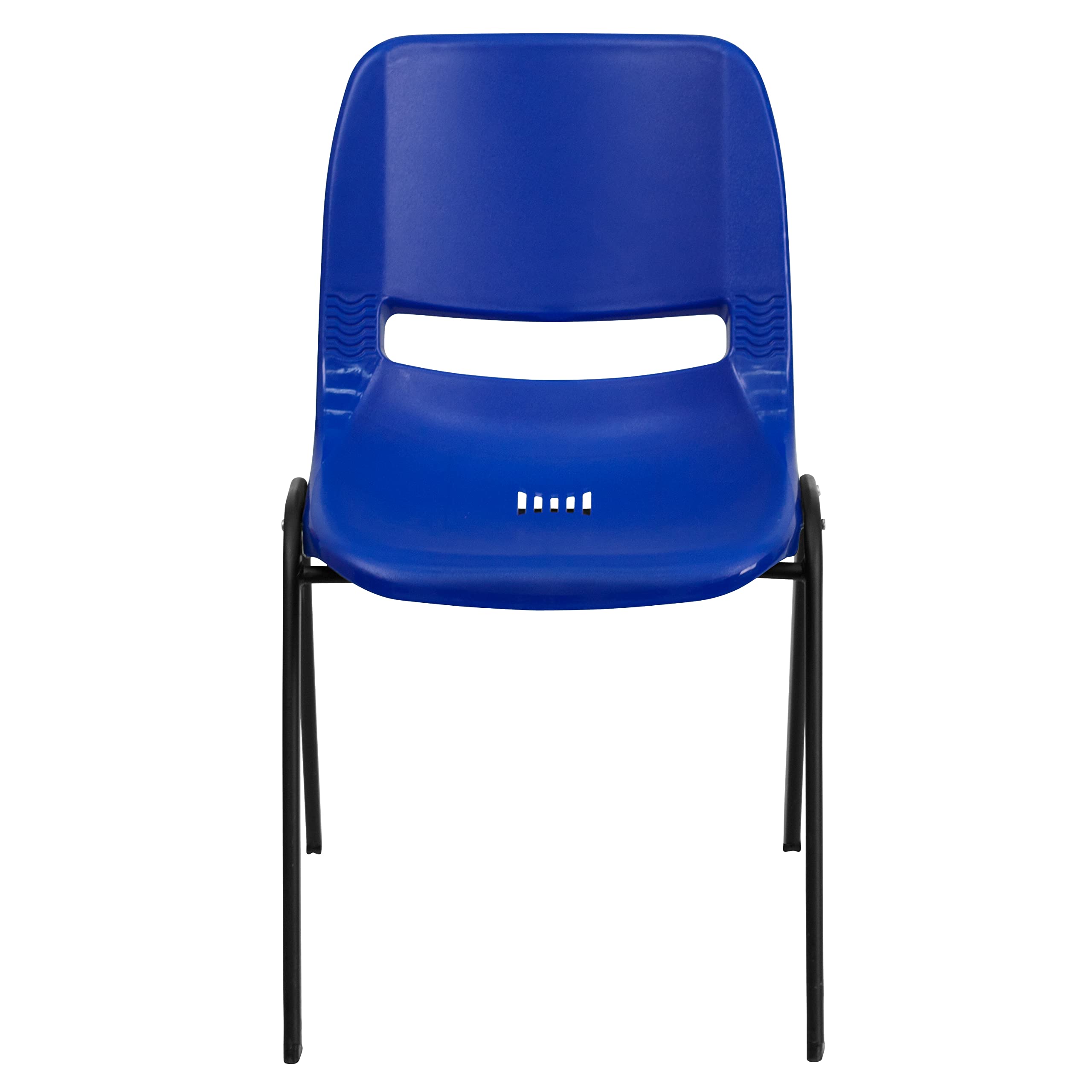 Emma & Oliver Blue Ergonomic Shell Student Stacking Chair - Comfortable Classroom & Office Guest Chair for Schools, Libraries & Conference Rooms
