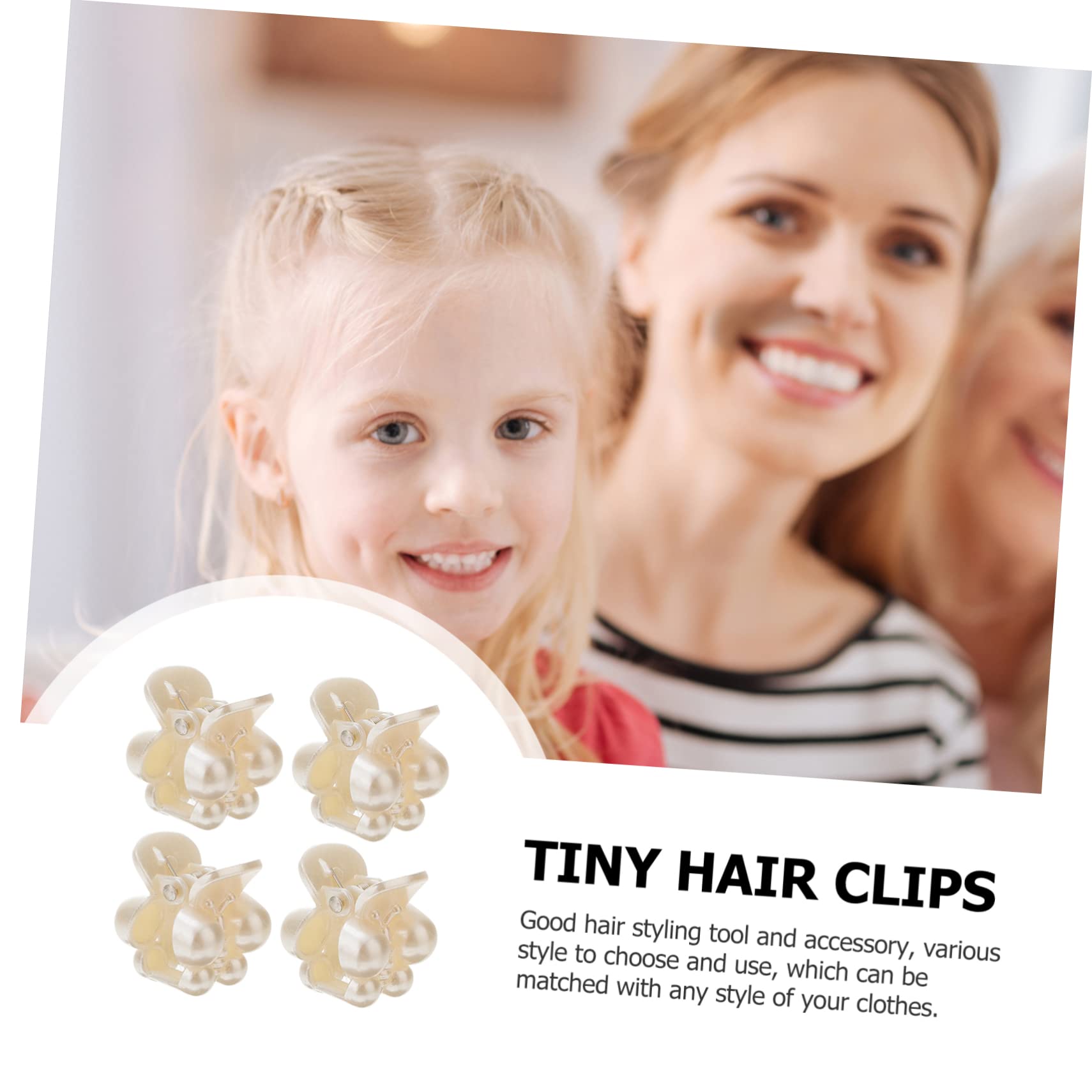 Minkissy 24pcs Pearl Hair Clips for Girls - Fashion Claw Clips for School & Party