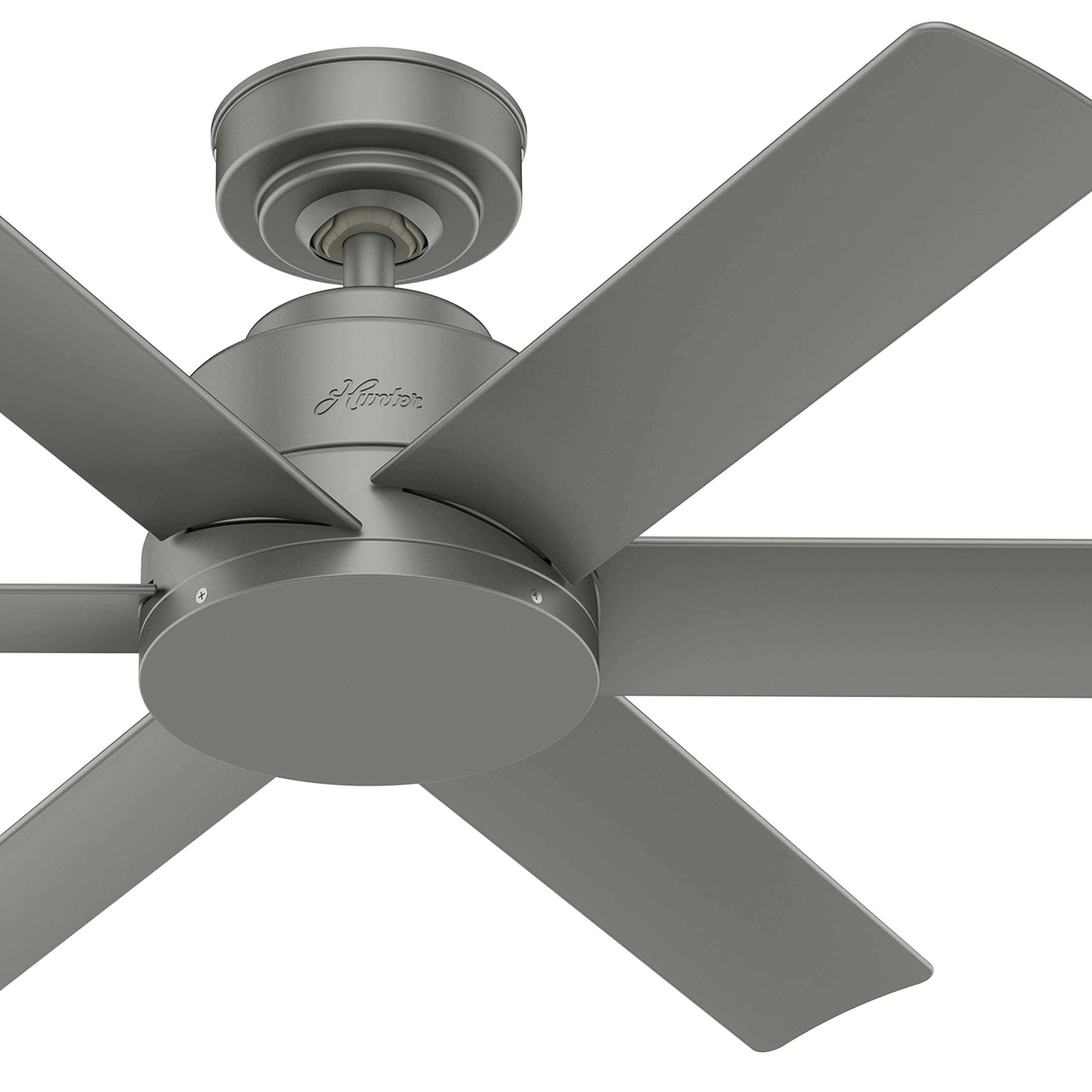 Hunter Fan 44 Inch Matte Silver Outdoor Ceiling Fan with 6 Blades - Weather Resistant, Energy Efficient - Perfect for Patio, Deck, Porch & Covered Outdoor Spaces (Renewed)