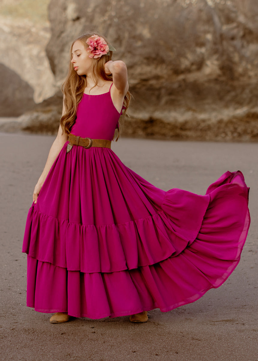 Catrin Dress in Berry - Elegant Floral Print Women's Dress for Casual Wear, Parties & Date Nights